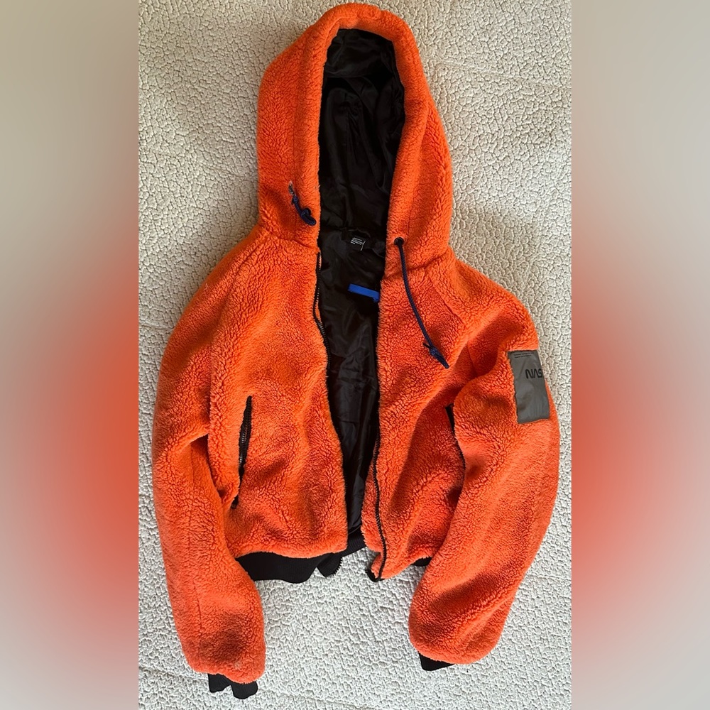 FOREVER 21 Orange NASA Furry Jacket